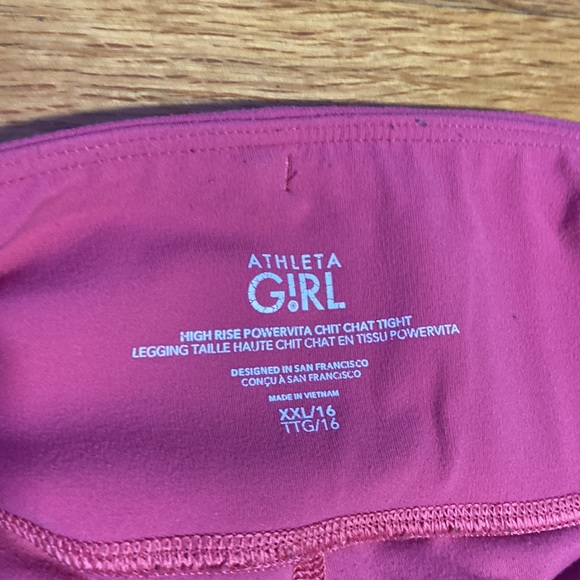 Athleta girl powervita chit chat leggings in hot pink - Picture 3 of 3